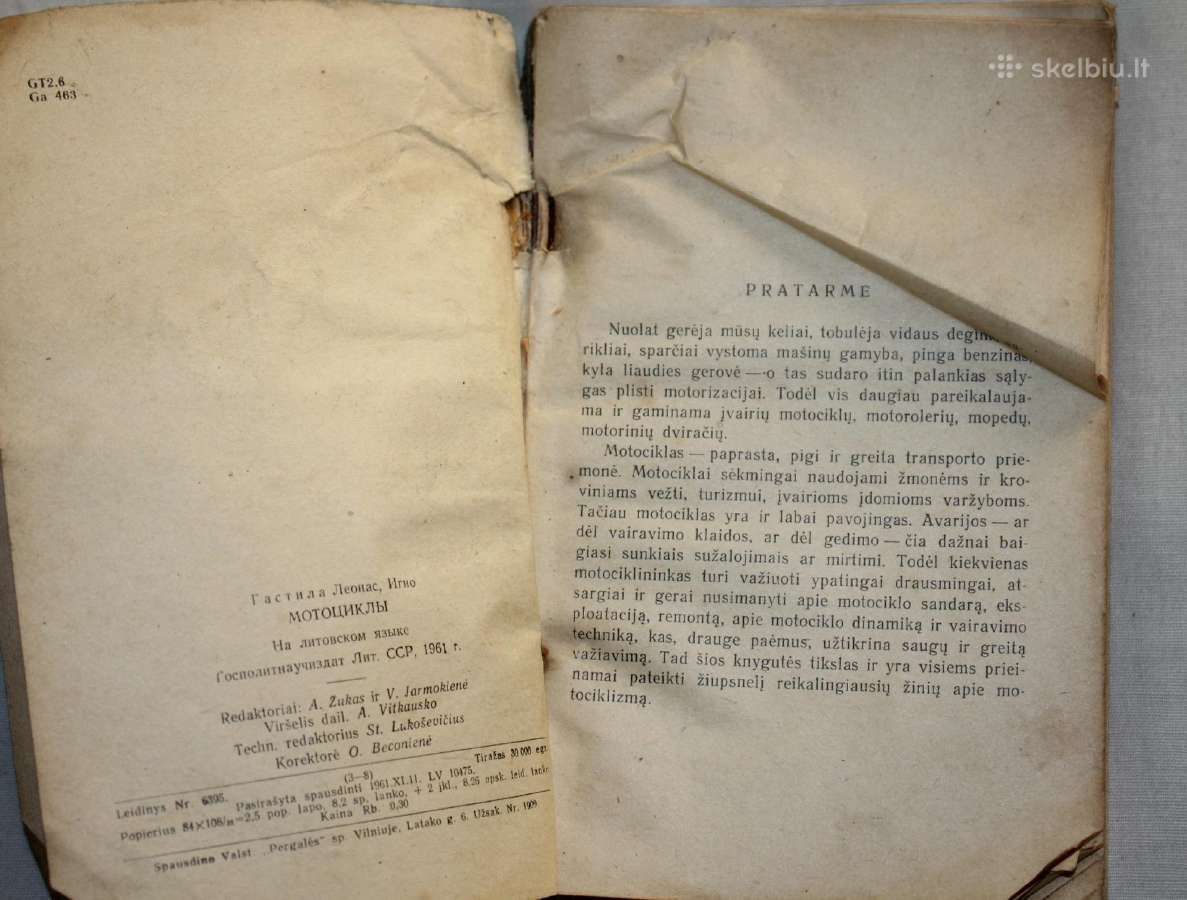 Motociklai knyga 1961 m. - nuotraukos Nr. 3