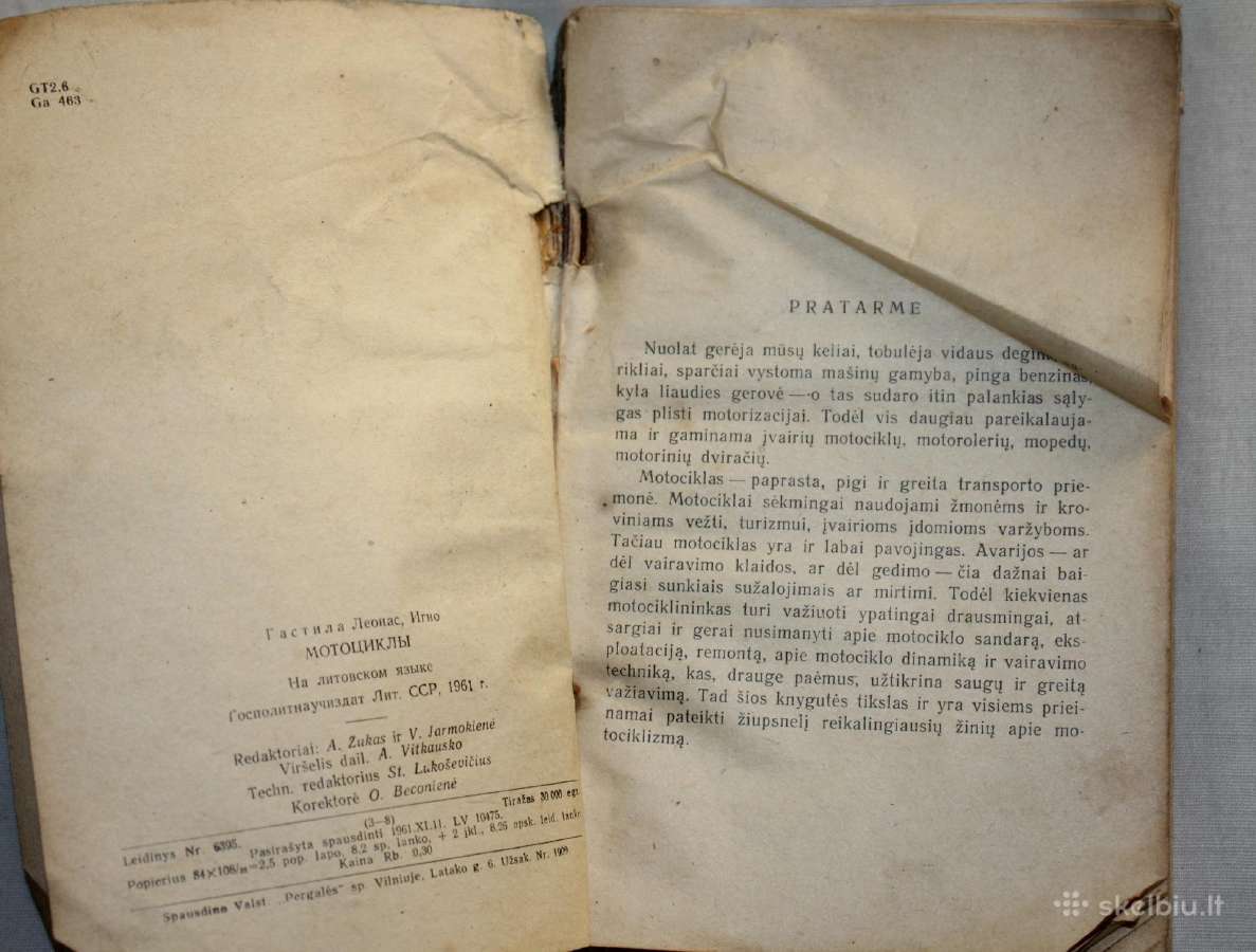 Motociklai knyga 1961 m. - nuotraukos Nr. 3