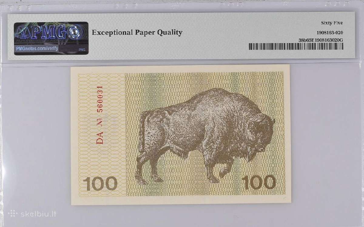 1991 100 talonų Da serija Unc Pmg65 - nuotraukos Nr. 2