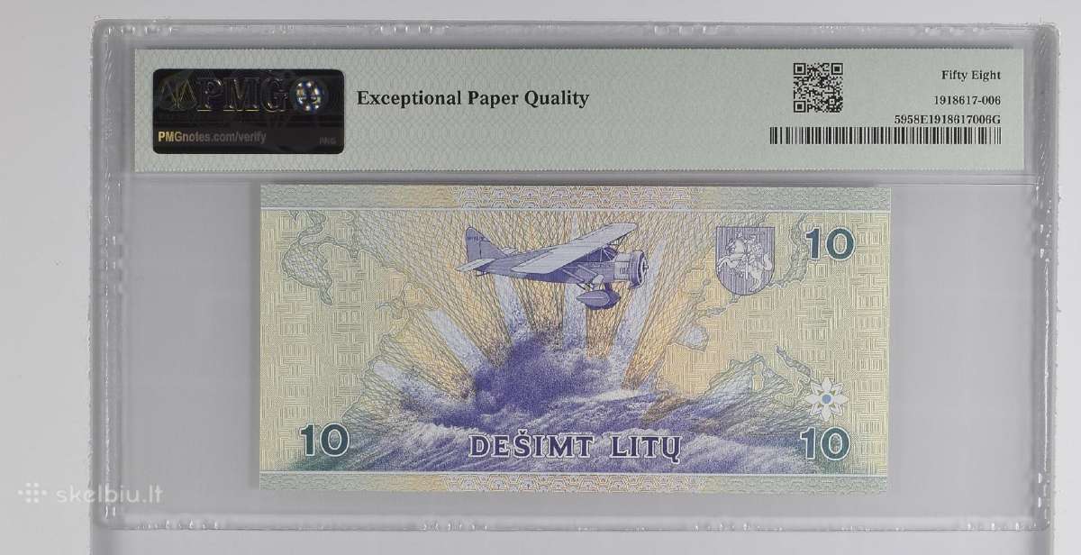 1997 10 litų aunc Pmg58 - nuotraukos Nr. 2