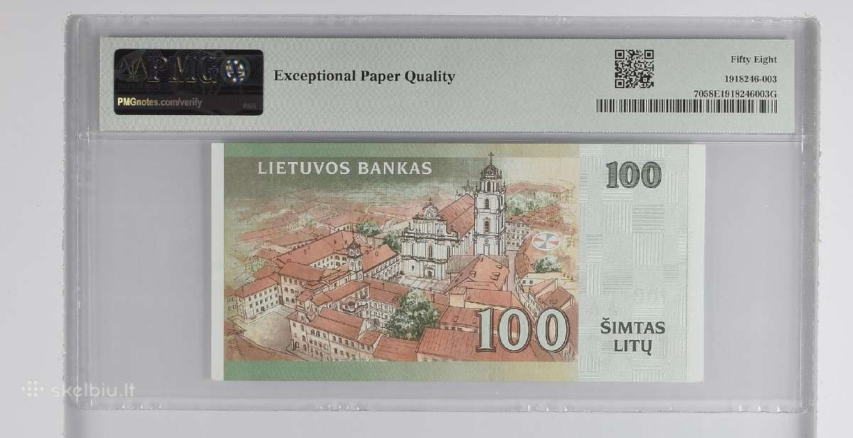 2007 100 litų aunc Pmg58 - nuotraukos Nr. 2