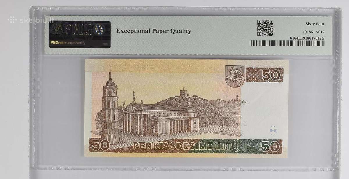 1998 50 litų unc Pmg64 - nuotraukos Nr. 2