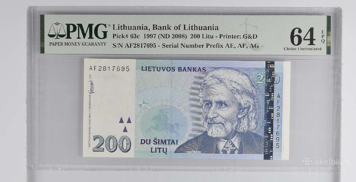 1997 200 litų Unc Pmg64