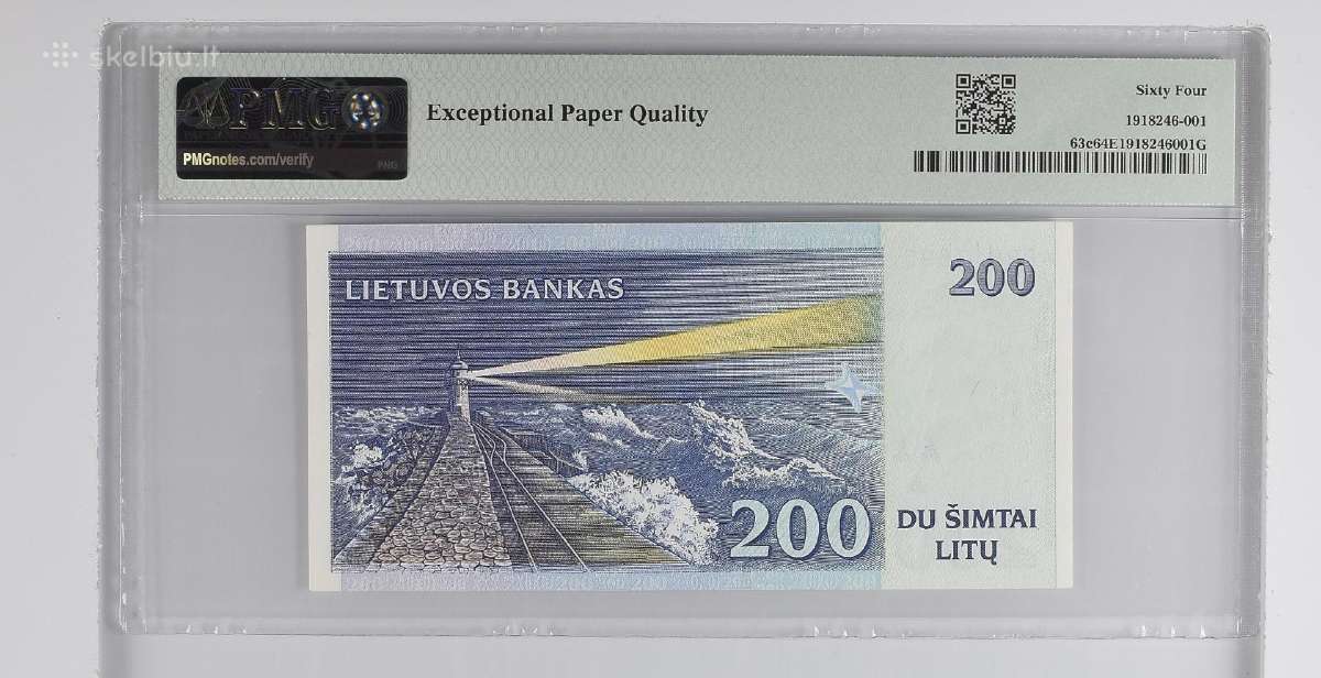 1997 200 litų Unc Pmg64 - nuotraukos Nr. 2