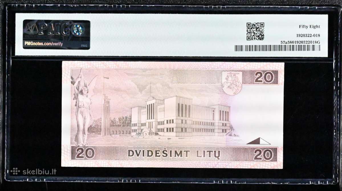 1993 20 litų aunc Pmg58 - nuotraukos Nr. 2