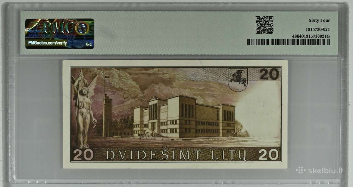 1991 20 litų Unc Pmg64 - nuotraukos Nr. 2