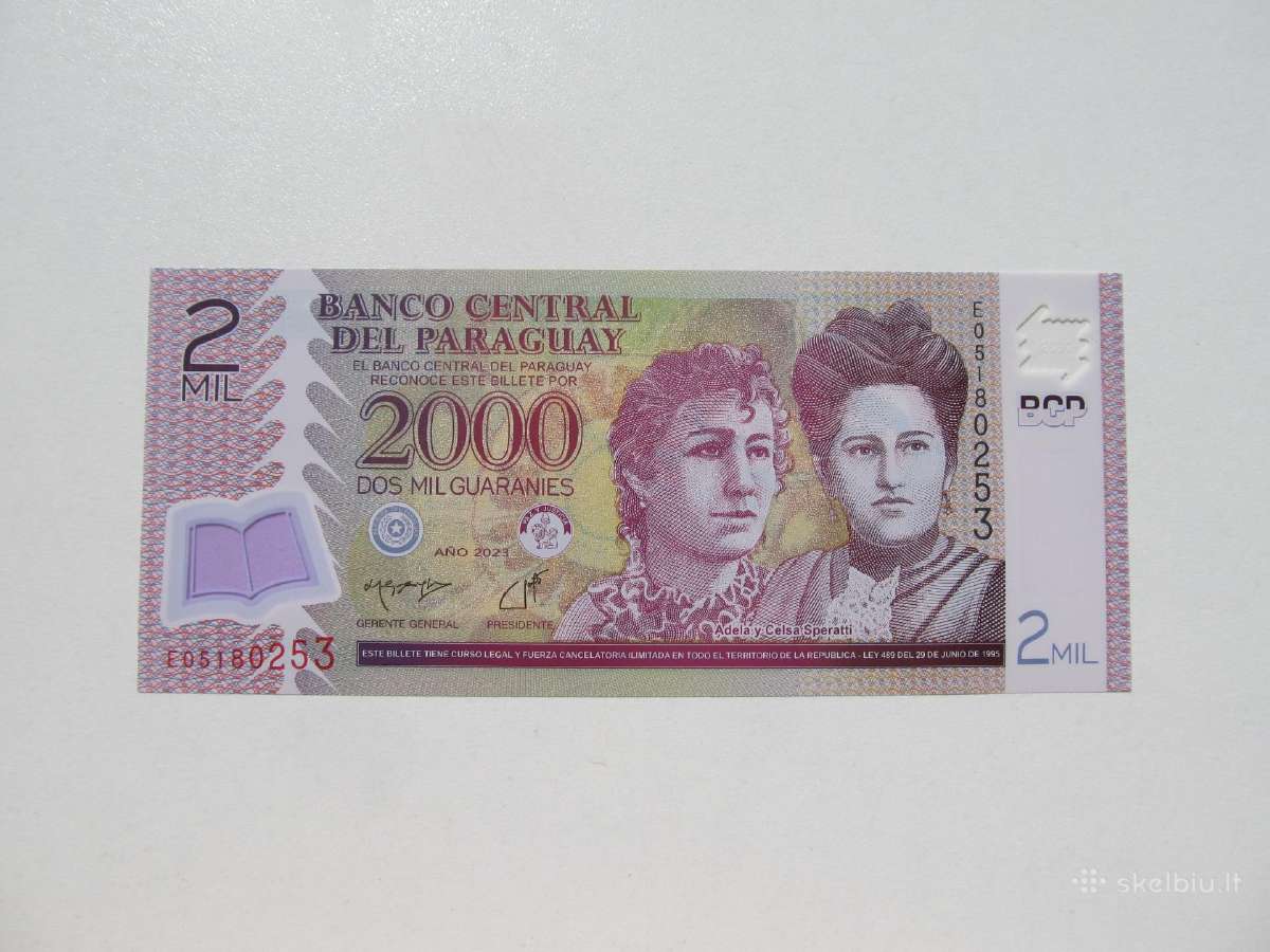 2000 guaranies , Paragvajus , 2023 unc