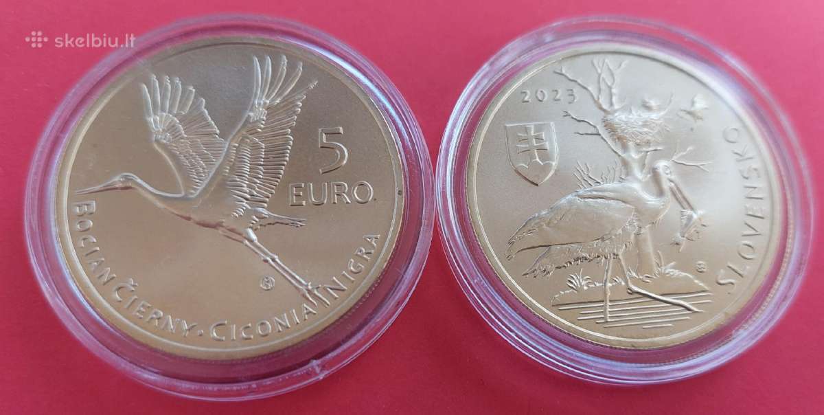 Slovakija 2023m 5 € Juodasis gandras Unc