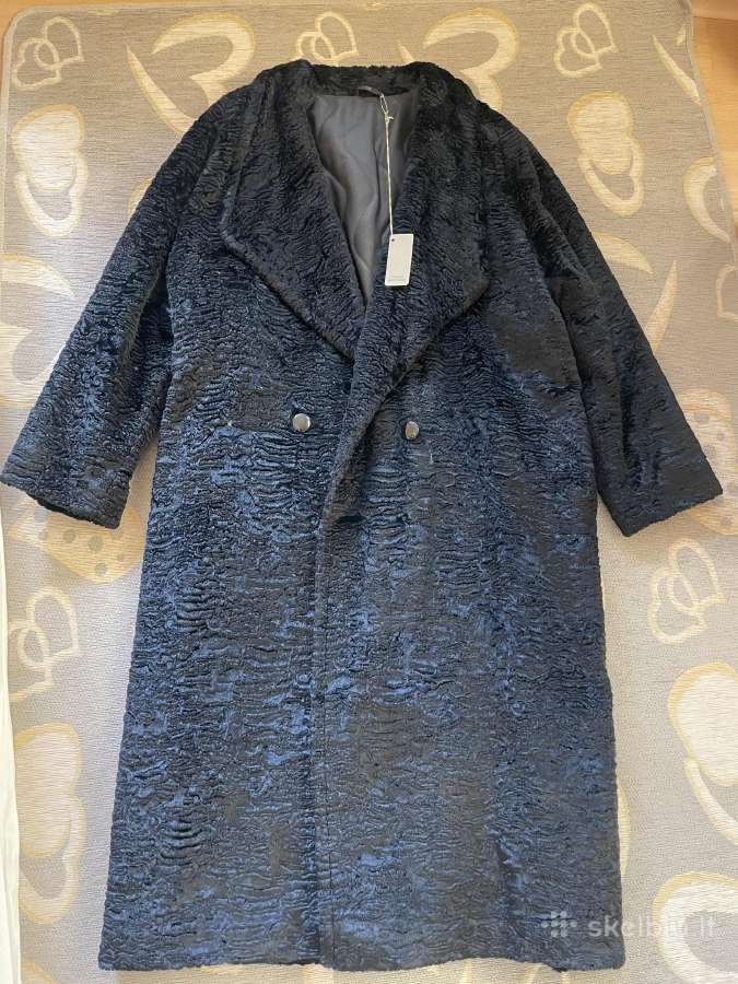 Naujas dirbtinio karakulio oversize paltas - nuotraukos Nr. 2