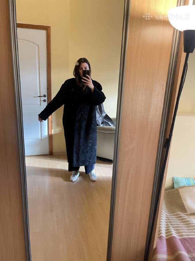 Naujas dirbtinio karakulio oversize paltas - nuotraukos Nr. 9