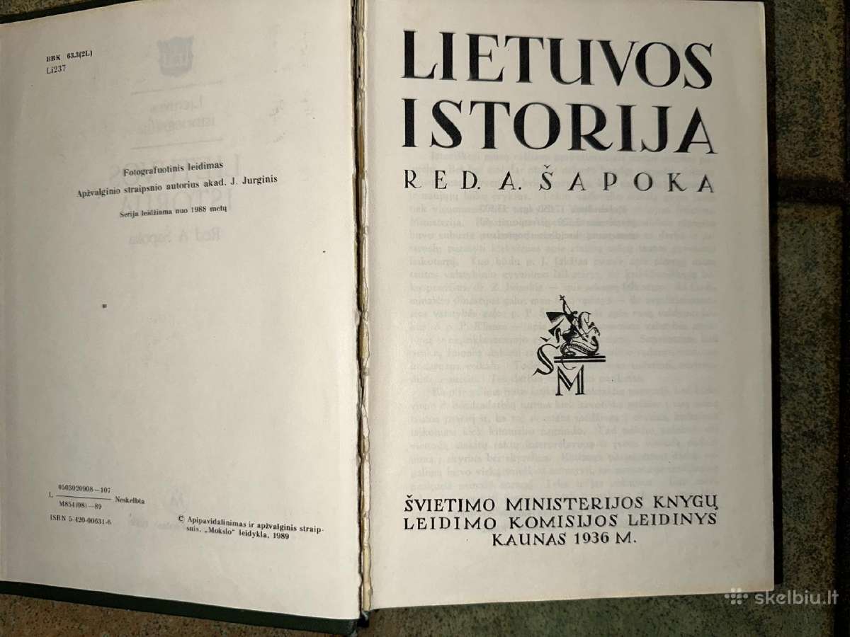 A.šapoka Lietuvos istorija 1989 m. 696 psl - nuotraukos Nr. 2