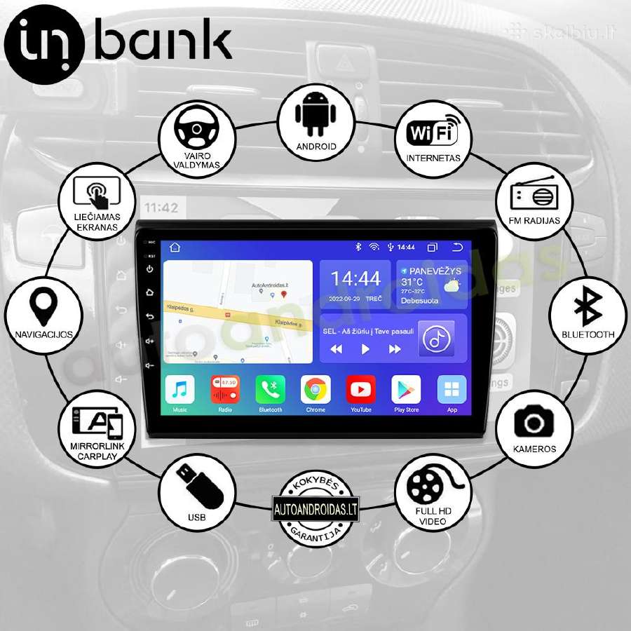 Fiat Bravo 2007-12 Android multimedia WiFi/GPS/usb - nuotraukos Nr. 2