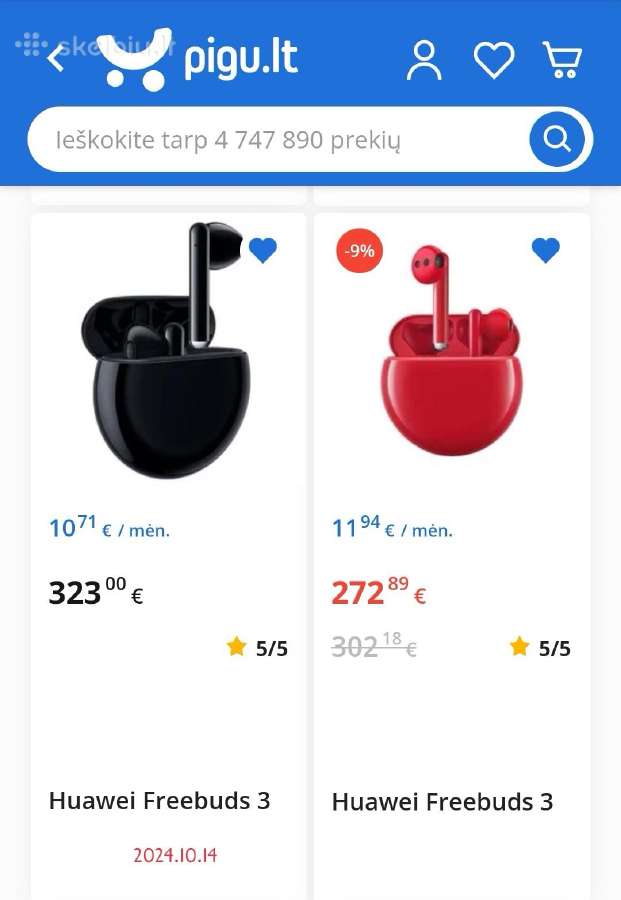 Ausinės Huawei Freebuds 3 Black - nuotraukos Nr. 5