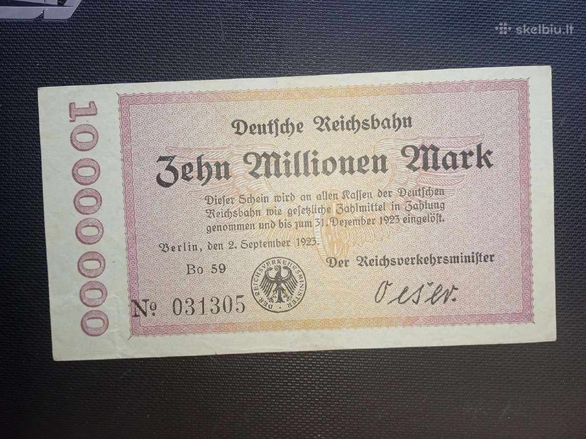 10 000000 markių 1923m Vokietija