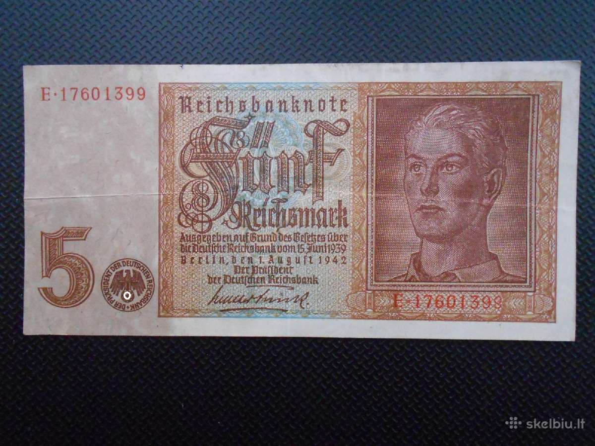 5 markes Vokietija 3reicas 1942m