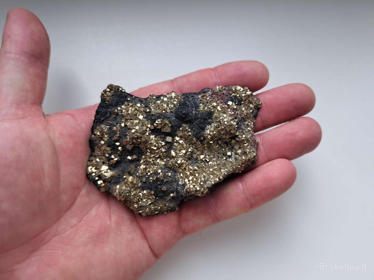 Piritas, mineralas, akmuo, 573g, 9.5x6.5x2cm - nuotraukos Nr. 3