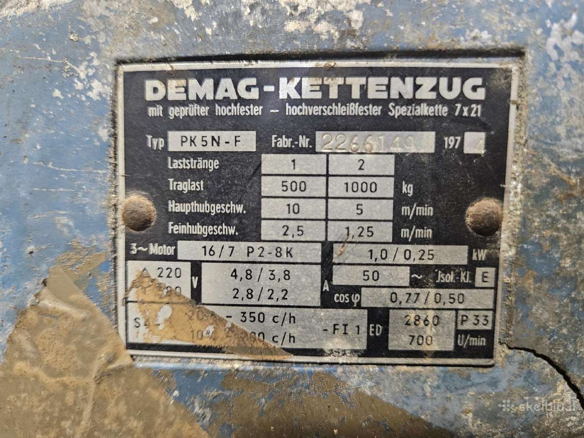 Elektrinis grandininis keltuvas, Demag Pk 5n-f - nuotraukos Nr. 2