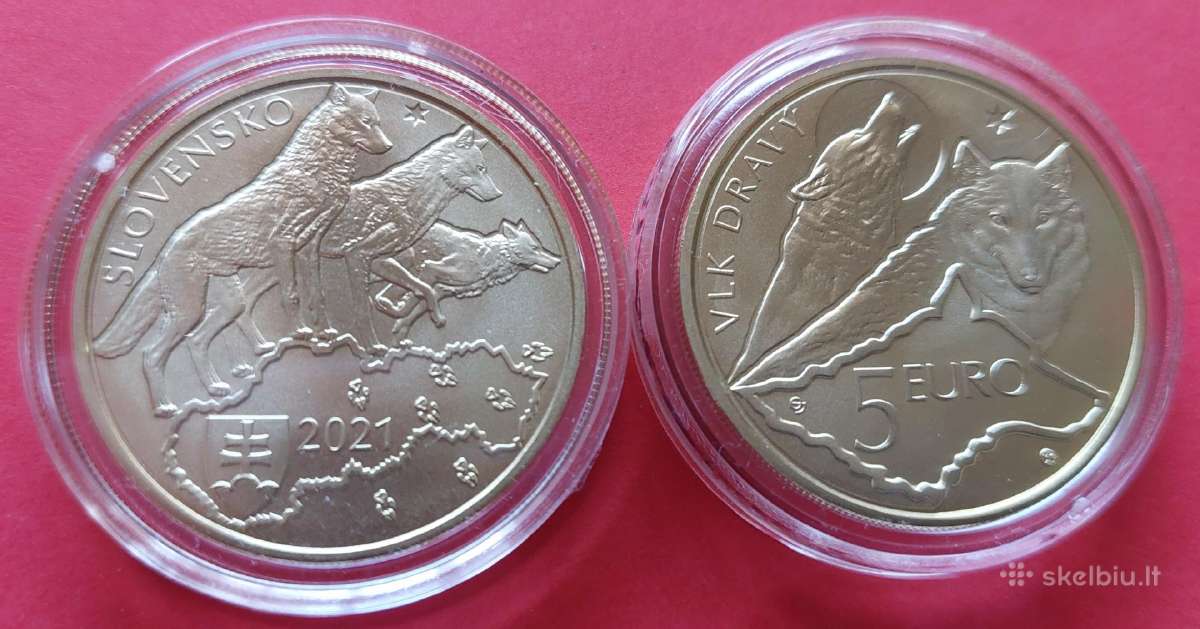 Slovakija 2021m 5 € Vilkas Unc