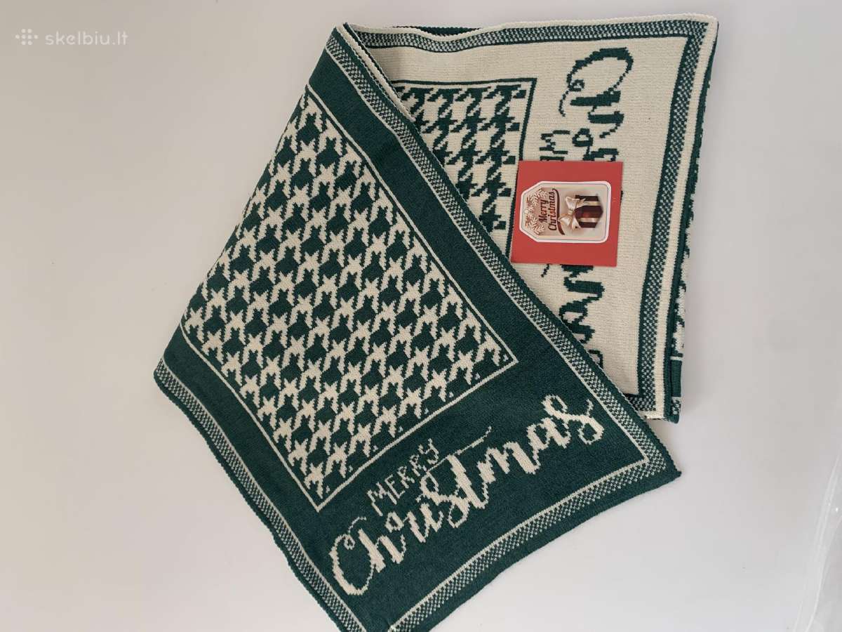 Kalėdinis žalias šalikas Merry Christmas