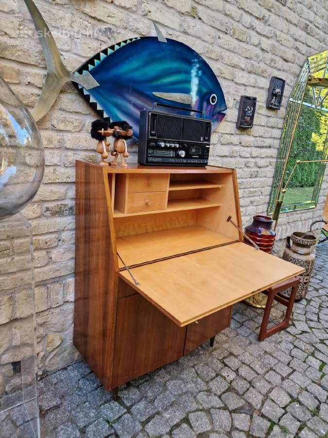 Vintažinė riešutmedžio spintelė -sekreteras - nuotraukos Nr. 29