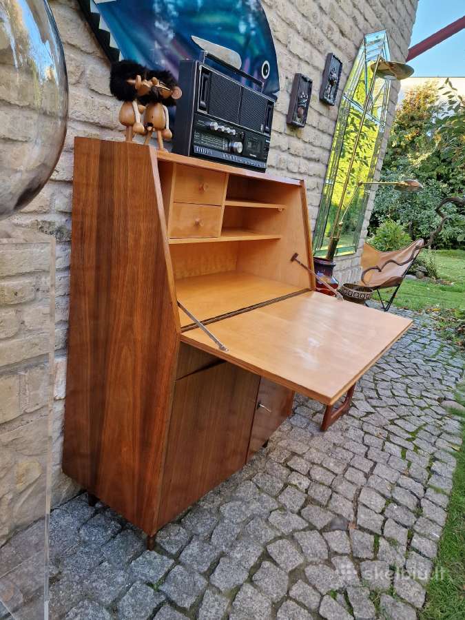 Vintažinė riešutmedžio komoda -sekreteras - nuotraukos Nr. 27
