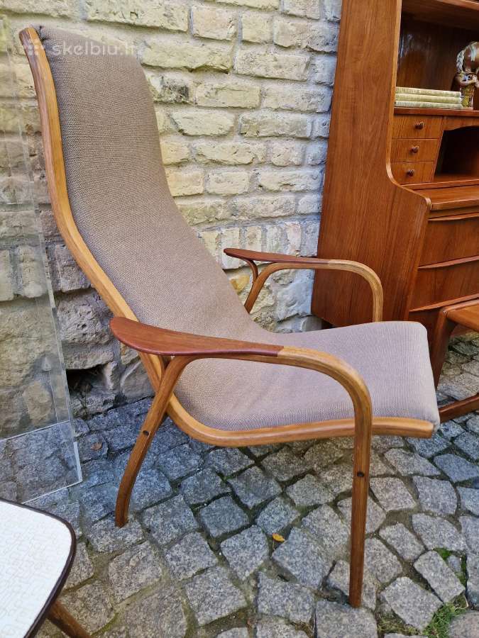 Vintažinis mid century tikmedžio fotelis