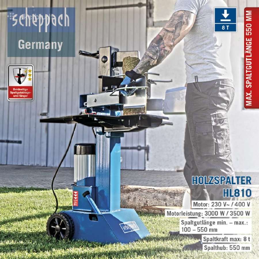 Hidraulinė malkų skaldyklė Scheppach Hl810 - nuotraukos Nr. 4