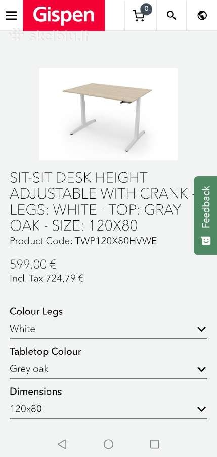 Ofiso stalas Gispen 120x80 - nuotraukos Nr. 5