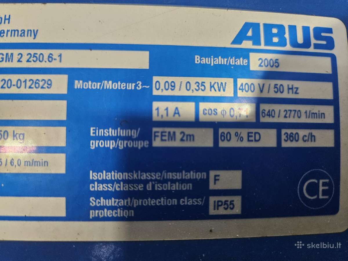 Grandininis Keltuvas Abus Gm 2 250.6-1 - nuotraukos Nr. 6
