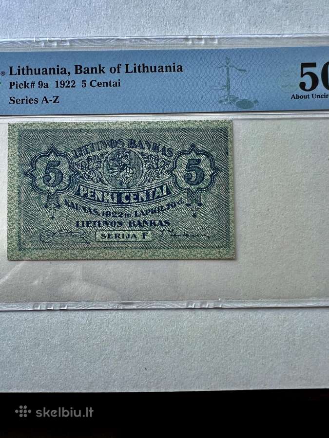Lietuvos banko 5 cnt. banknotas