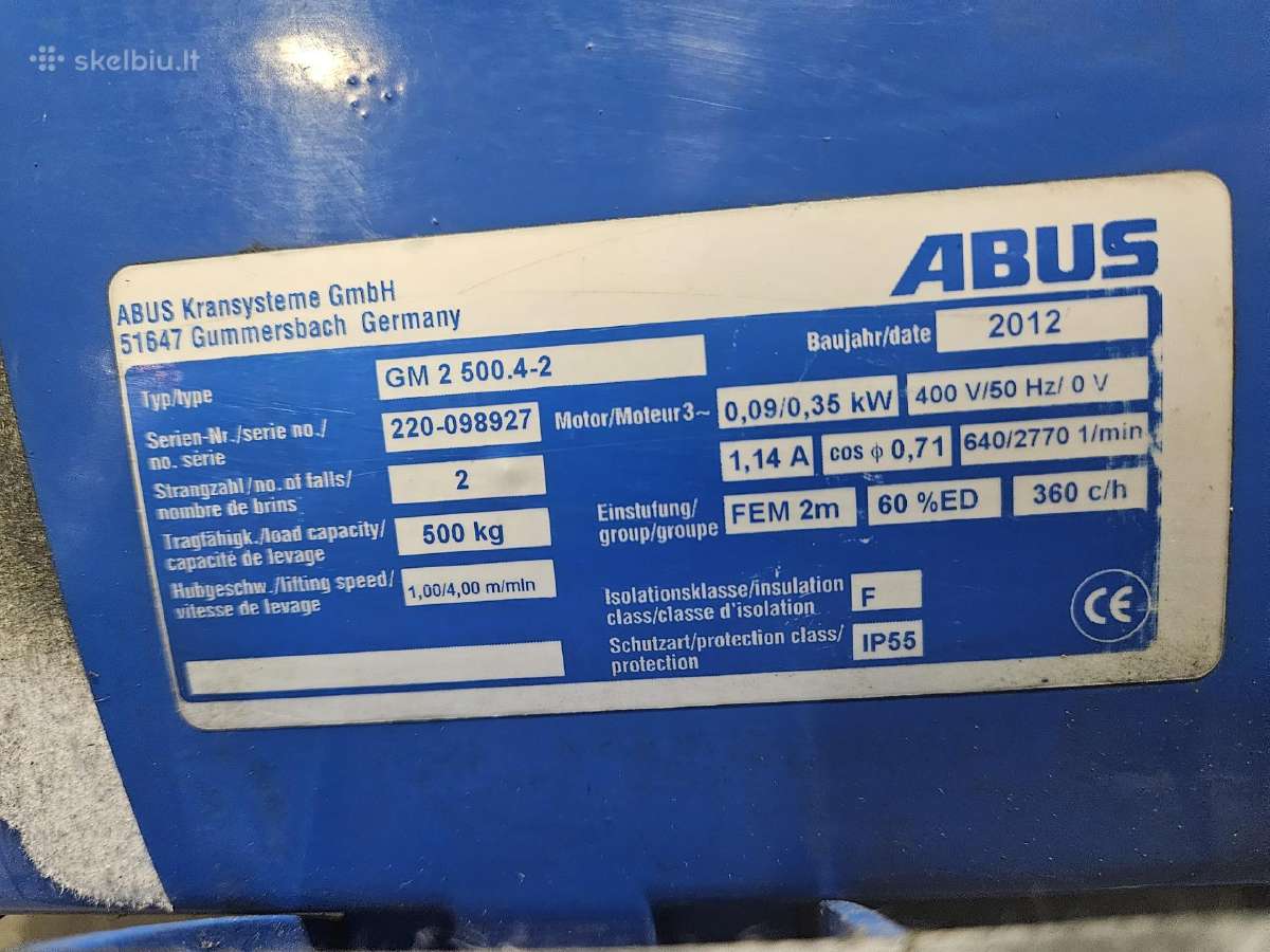 Grandininis Keltuvas Abus Gm 2 500.4-2 - nuotraukos Nr. 2