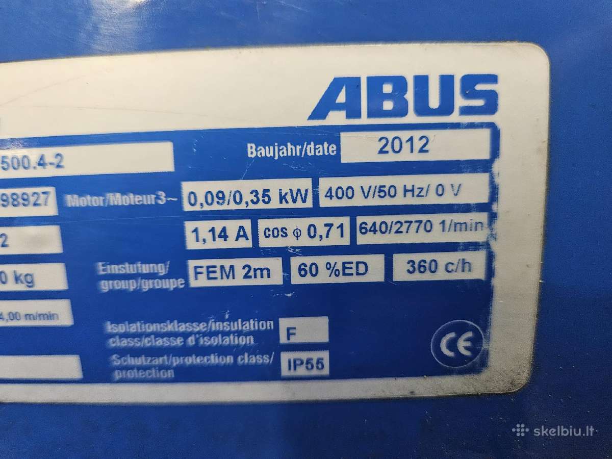Grandininis Keltuvas Abus Gm 2 500.4-2 - nuotraukos Nr. 3