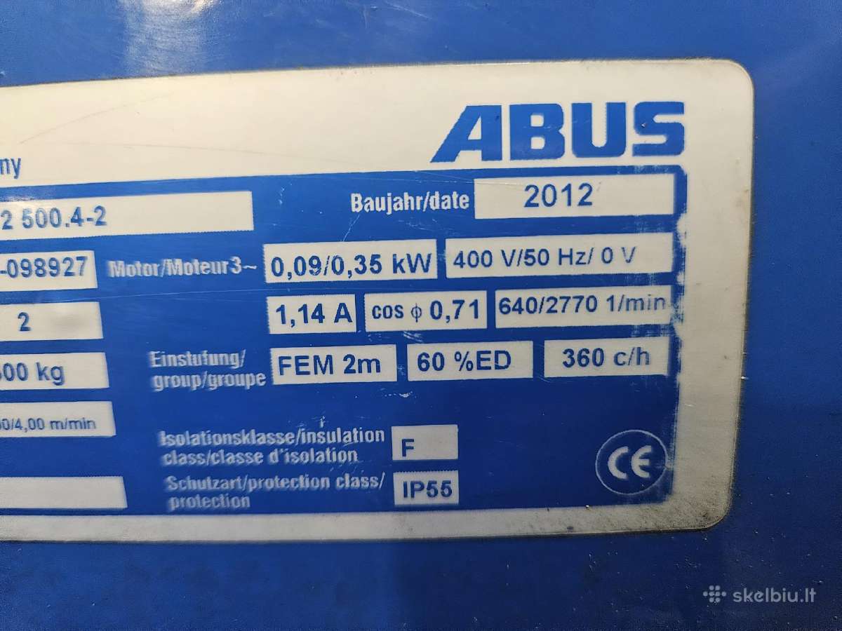 Grandininis Keltuvas Abus Gm 2 500.4-2 - nuotraukos Nr. 4