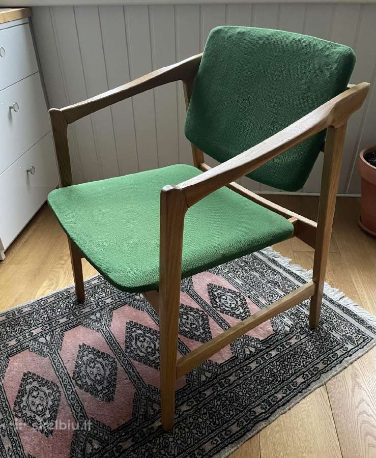 Mid century, vintažinis ąžuolinis krėslas - nuotraukos Nr. 2
