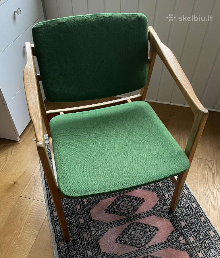 Mid century, vintažinis ąžuolinis krėslas - nuotraukos Nr. 4