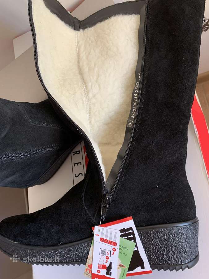 Moteriški Rieker šilti ilgaauliai natūralus zamšas - nuotraukos Nr. 4