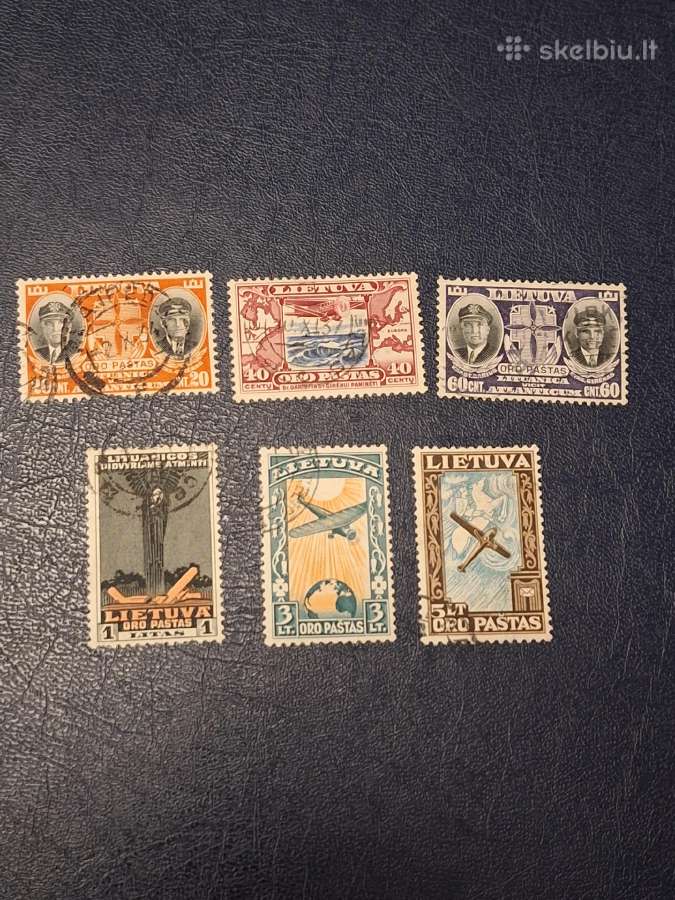 Lietuva 1934 m. Darius ir Girėnas, antspauduoti