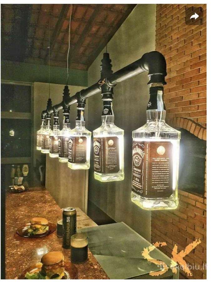Jack Daniels šviestuvas, pilnas komplektas.