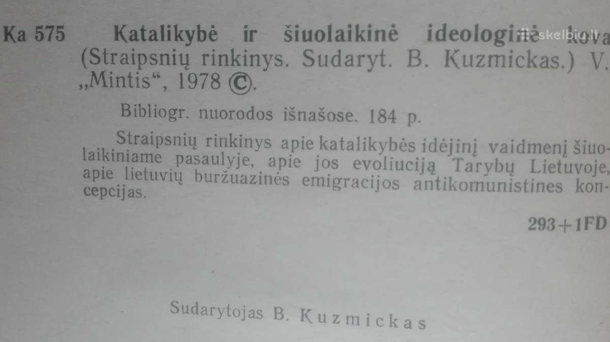1927. Katalikybė Ir Šiuolaikinė Ideologinė Kova - nuotraukos Nr. 2
