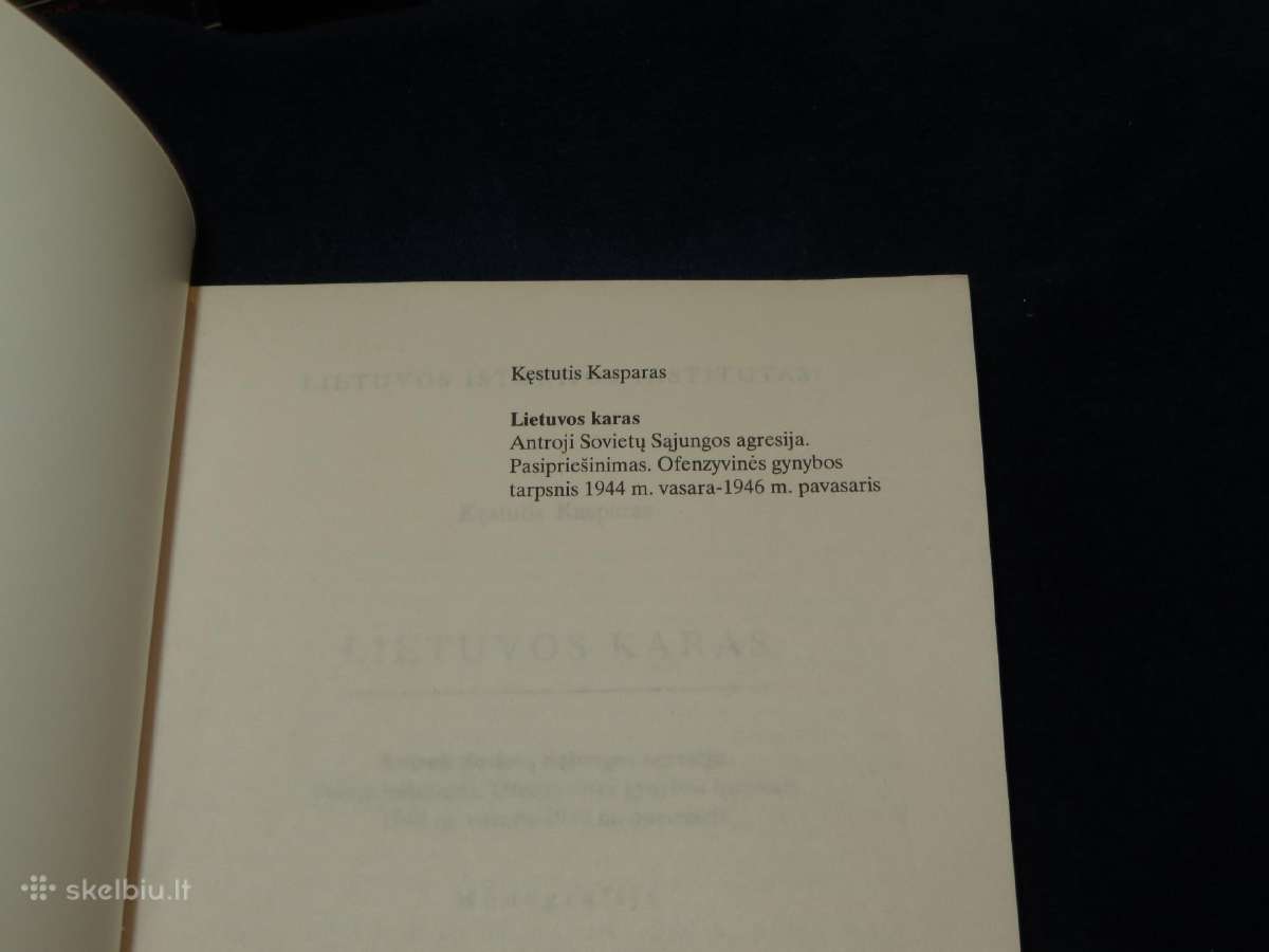 Knyga Lietuvos karas. Kęstutis Kasparas 1999 - nuotraukos Nr. 4