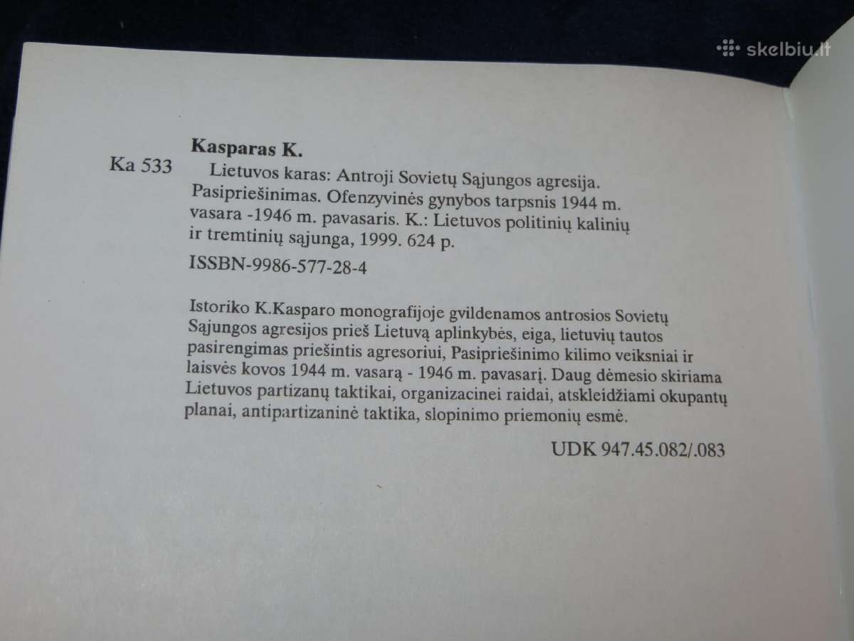 Knyga Lietuvos karas. Kęstutis Kasparas 1999 - nuotraukos Nr. 24