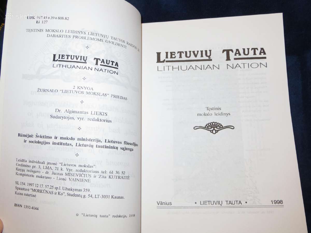 Knyga Lietuvių tauta 2-a knyga. A. Liekis 1998 - nuotraukos Nr. 4