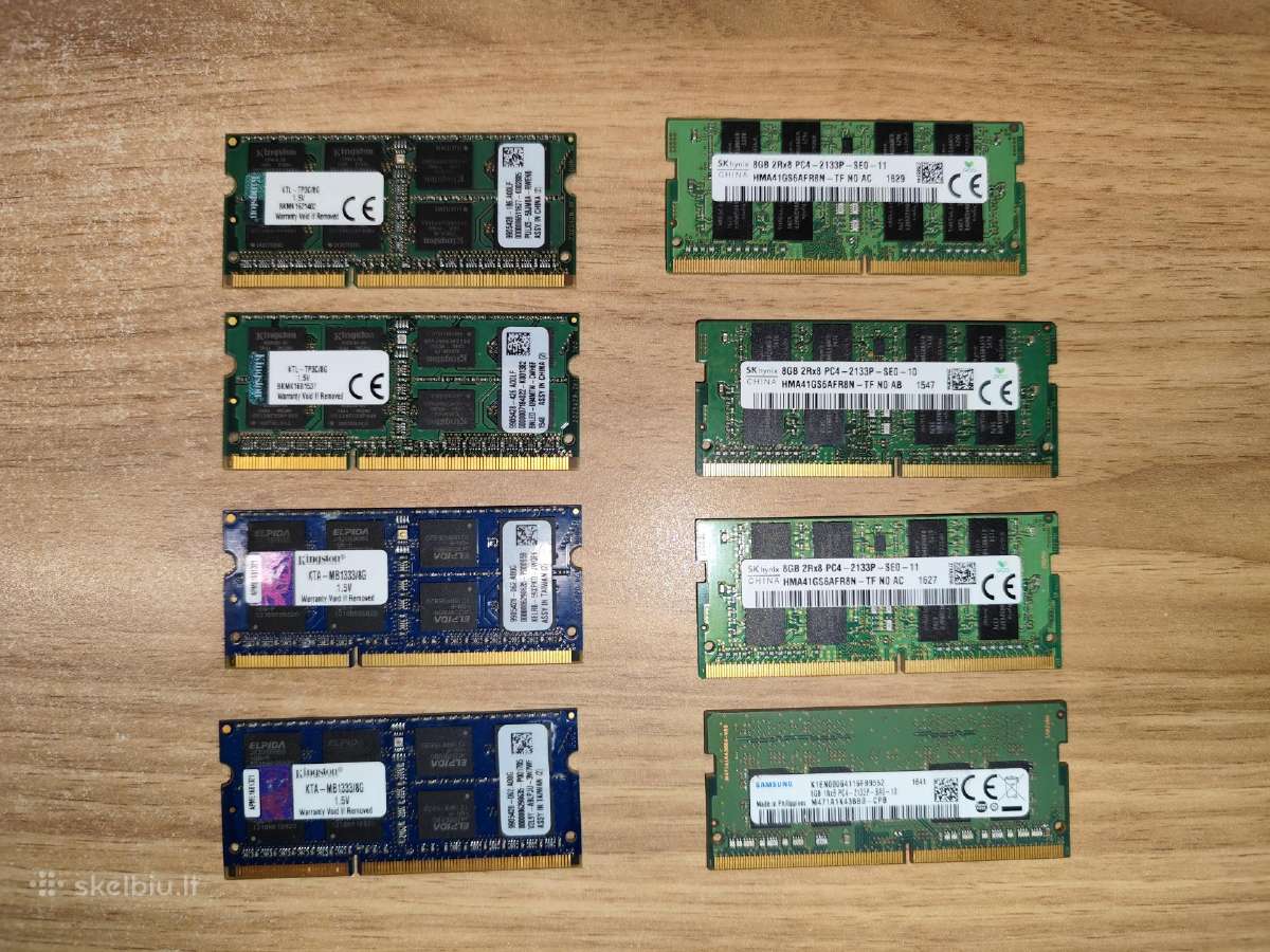 8gb Ddr3 Pc3- 10€; Ddr4 Pc4- 17€ So-dimm - Skelbiu.lt