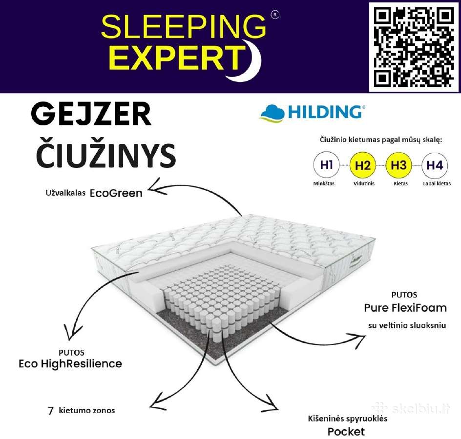 Čiužinys nugarai Hilding Mild 160x200 301€ - nuotraukos Nr. 7