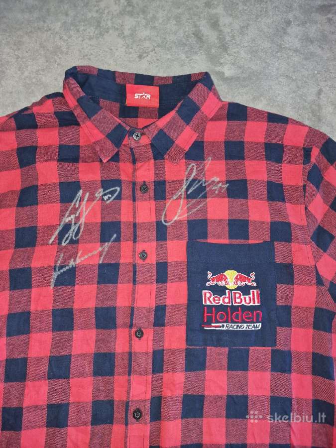 Red Bull Holden marškiniai su komandos parašais - nuotraukos Nr. 2