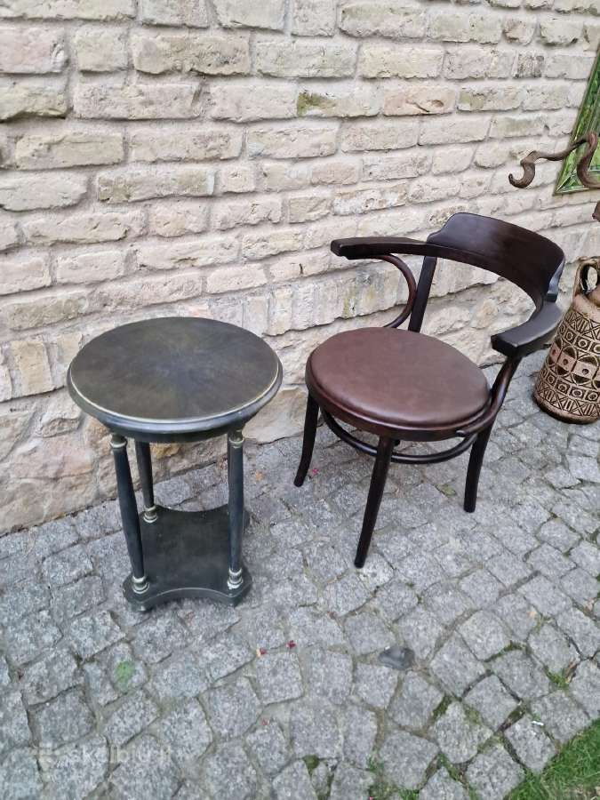 Vintažinis mid century medžio masyvo staliukas - nuotraukos Nr. 12