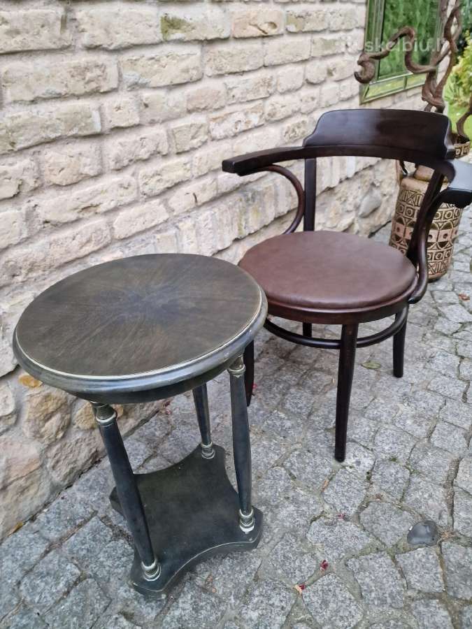 Vintažinis mid century medžio masyvo staliukas - nuotraukos Nr. 28