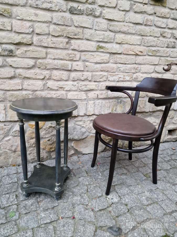 Vintažinis mid century medžio masyvo staliukas - nuotraukos Nr. 33