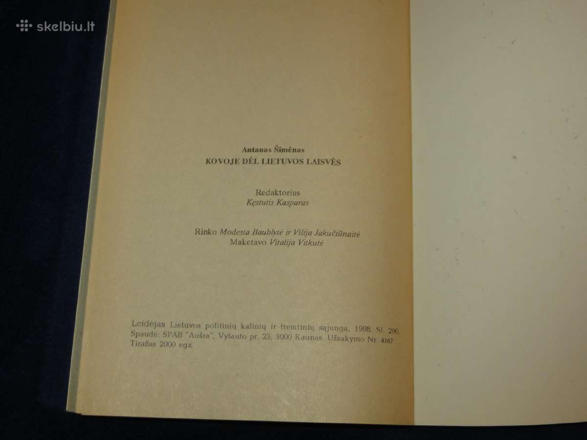 Knyga Kovoje dėl Lietuvos laisvės A. Šimėnas 1998 - nuotraukos Nr. 20