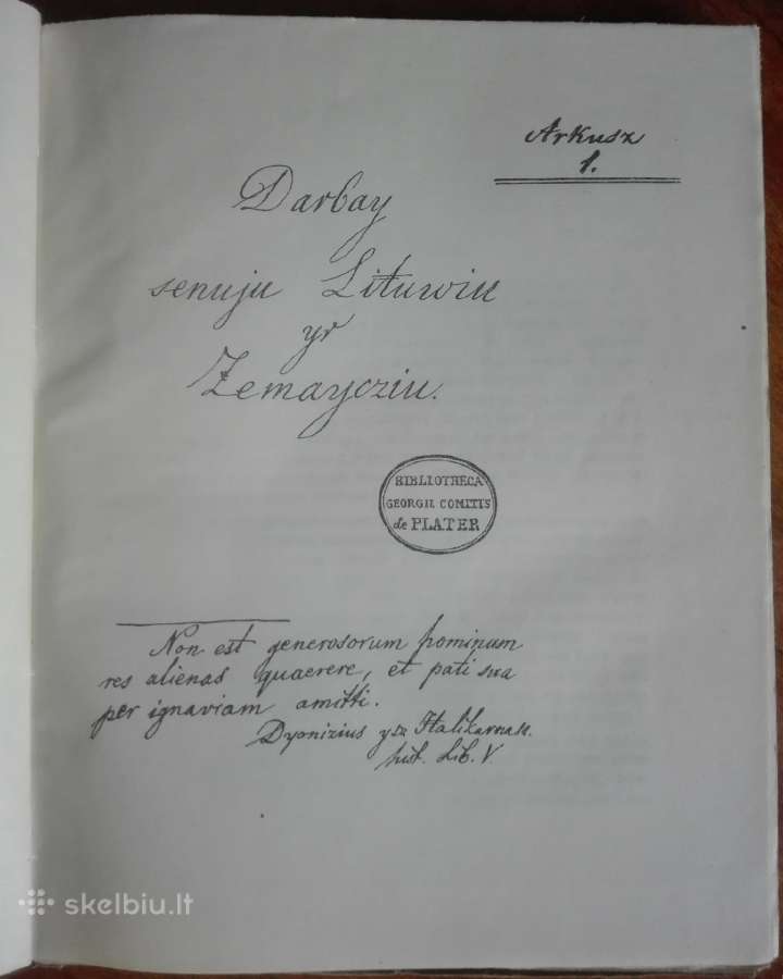 1950. Darbay Senuju Lituwiu Yr Žemaycziu 1822 - nuotraukos Nr. 3